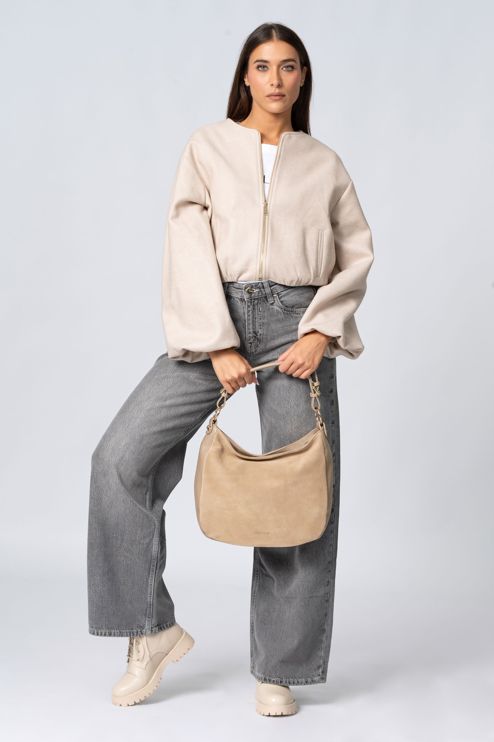 Borsa Donna a Tracolla Khaki | Vegan Crossbody Chic Media Misura Borsa Donna a Tracolla Khaki | Vegan Crossbody Chic Media Misura