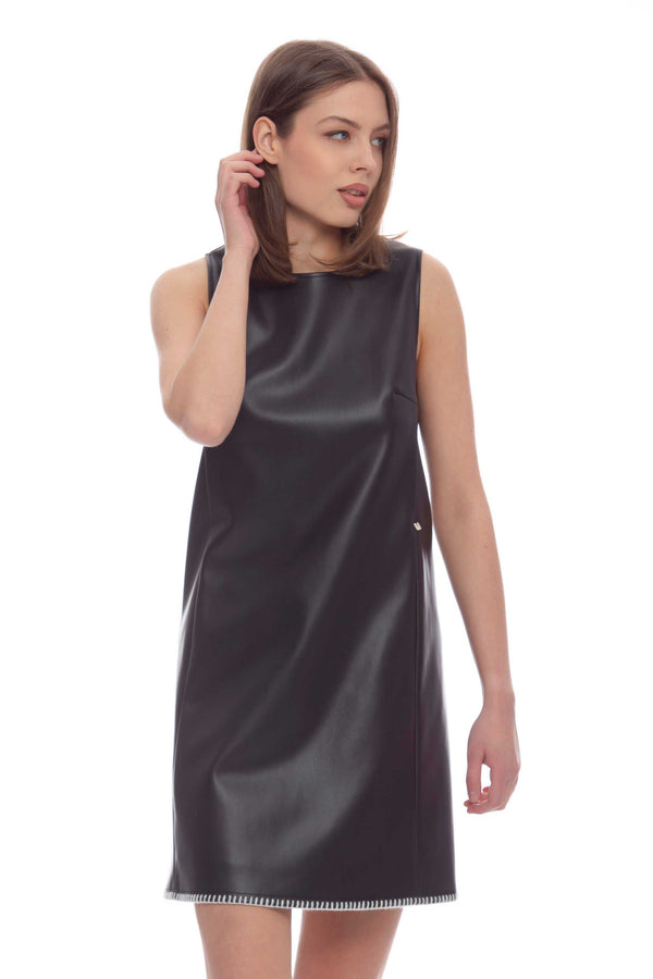 Women's faux leather dress - Dress LANGWENN