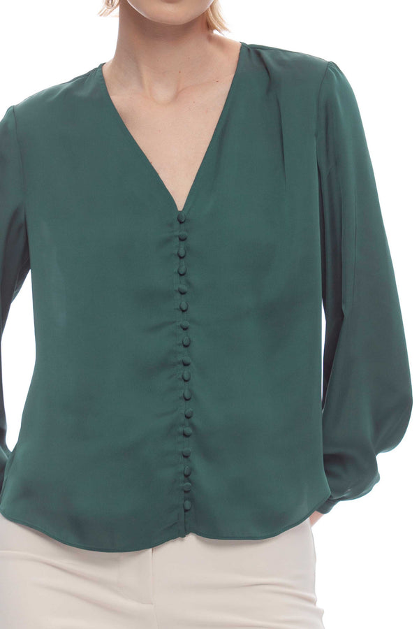 Elegant blouse with V-neck - Blouse WELILL