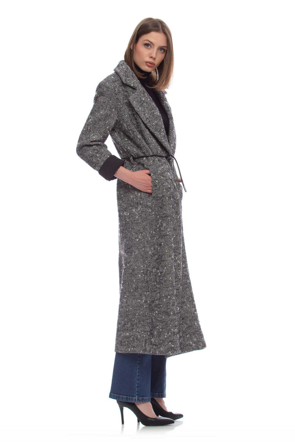 Long coat with herringbone pattern - Coat BETIMU