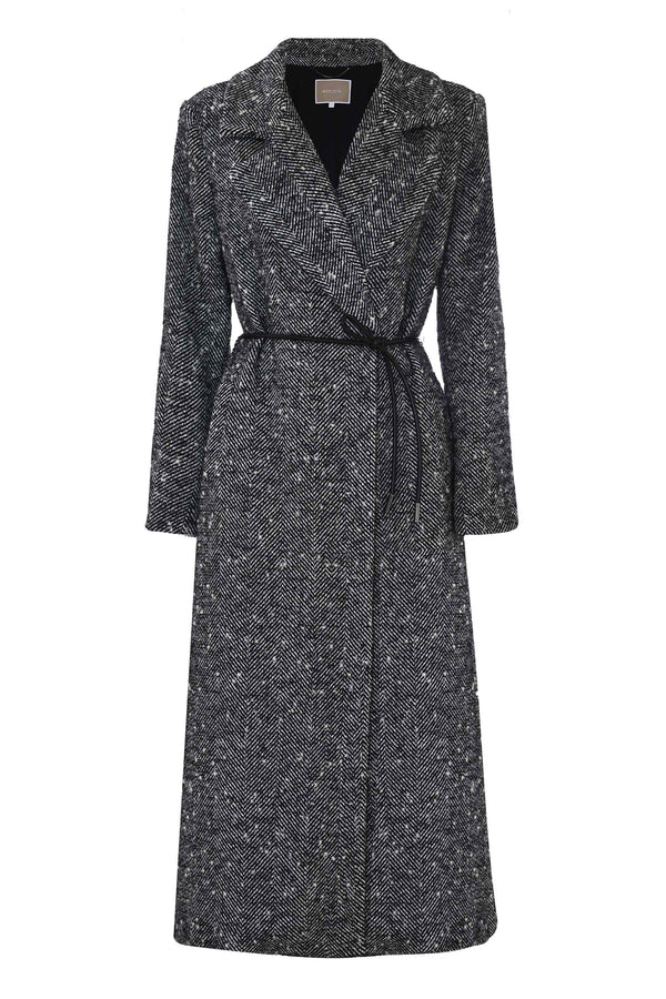 Long coat with herringbone pattern - Coat BETIMU