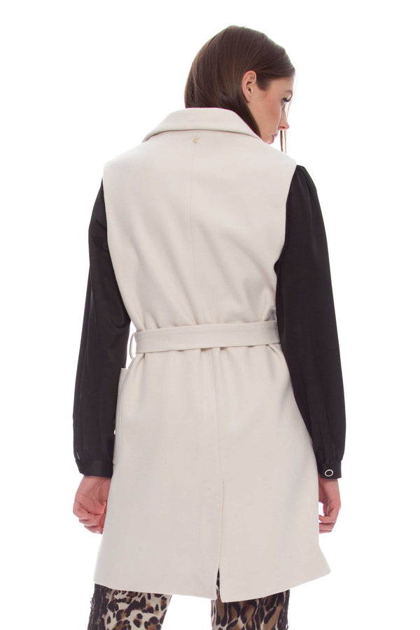 Belted coat waistcoat-style - Coat Smanicato WAZWI