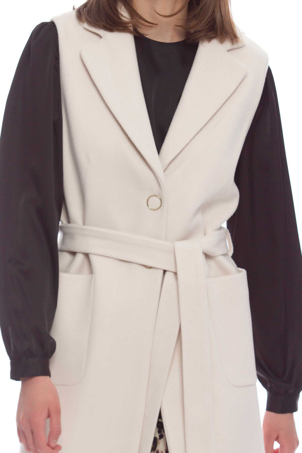 Belted coat waistcoat-style - Coat Smanicato WAZWI