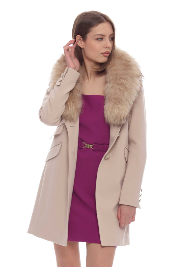 Shaped winter coat with fur - Coat with fur JOLUKAFUR