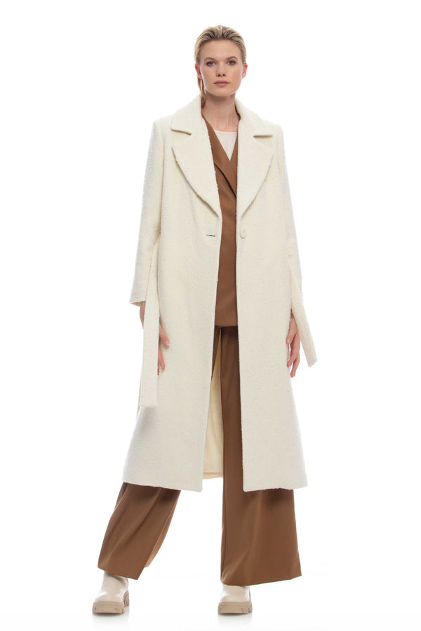 Long belted coat with buttons - Coat KEDTHA