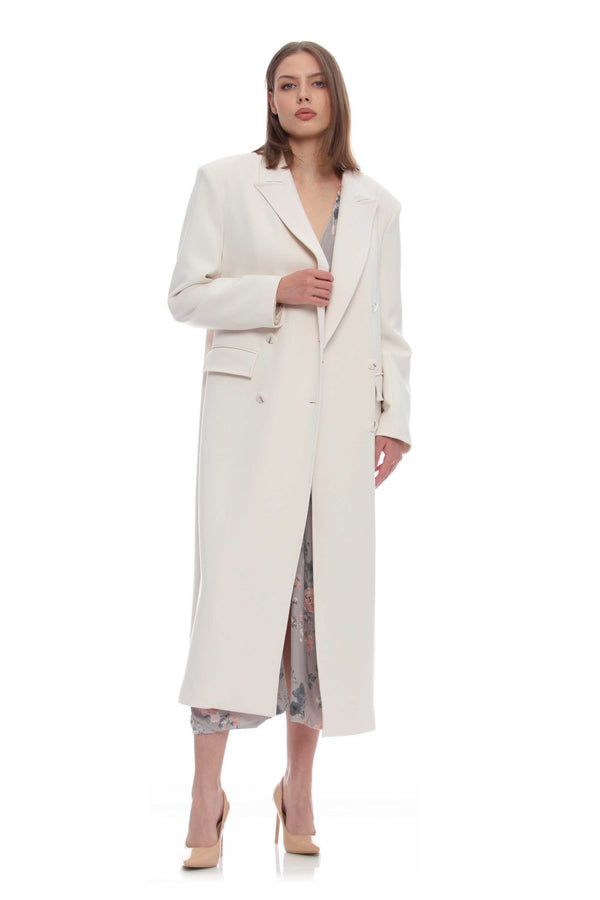 Long double-breasted coat with lapels - Coat CLEOPATRA