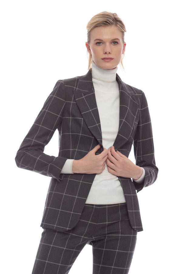 Patterned single-breasted jacket in viscose blend - Jacket KEDRION