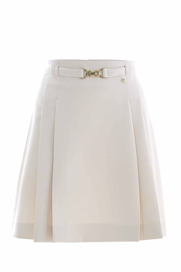 Flared skirt with pleats and buckle - Skirt FAEDOLEN