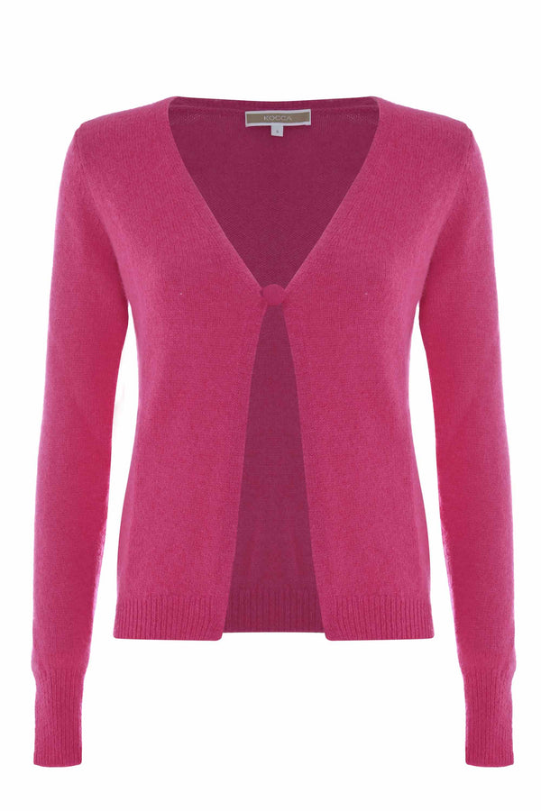 Soft cardigan with covered button - Sweater  ANLEW