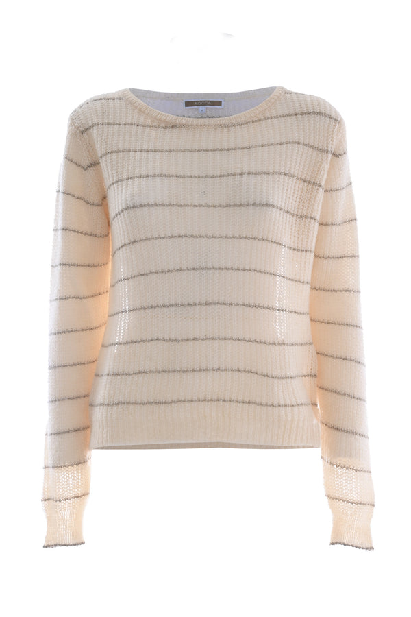 Striped sweater with boat neckline - Sweater  ABLYNN
