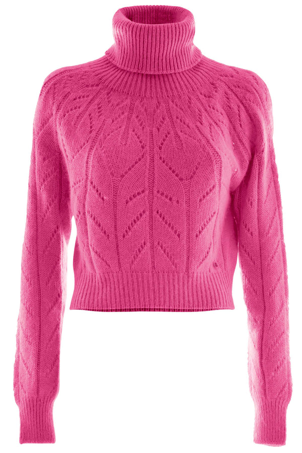 Angora blend sweater with mesh effect - Sweater  DERLEW