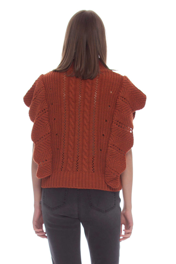 Knitted waistcoat with ruffle - Sweater Sm BALLYNN