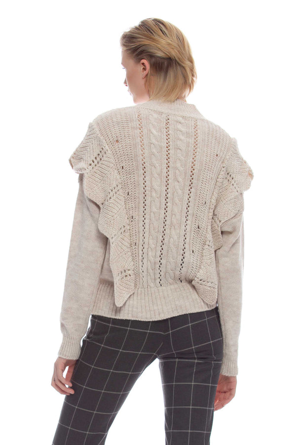 Long-sleeved sweater with mixed stitches - Sweater  BUTUS