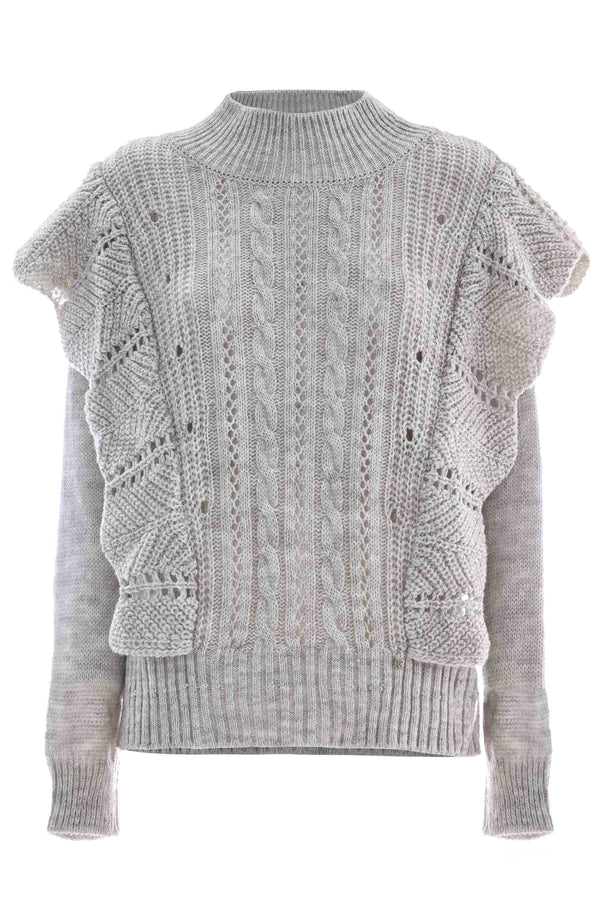 Long-sleeved sweater with mixed stitches - Sweater  BUTUS
