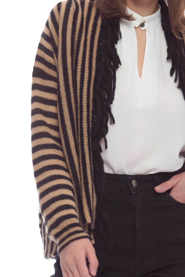 Striped sweater with fringe - Sweater  BUZIN
