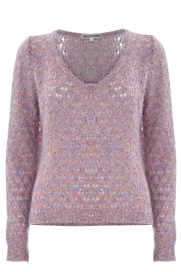 Openwork V-necked sweater - Sweater  TERETH