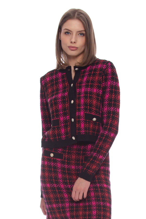 Crew neck jumper with check pattern - Sweater  ARASHEA