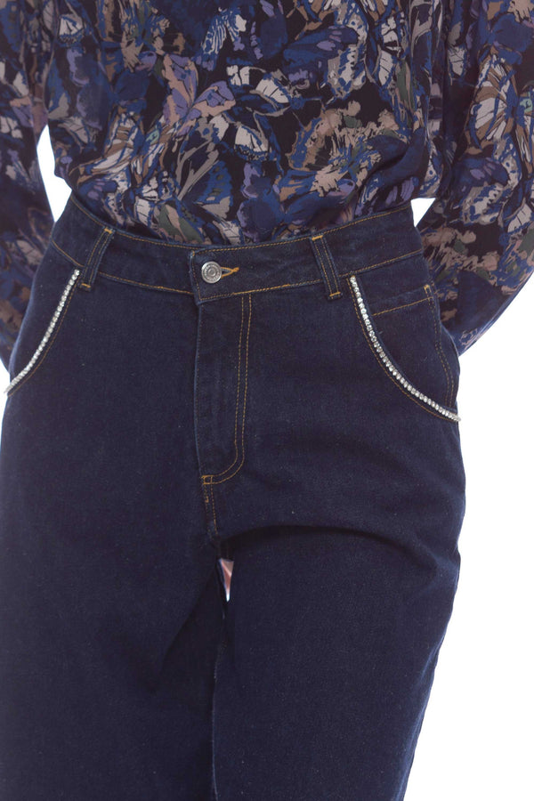 Jeans mom fit con risvolti - Pantalone Denim Con Applicazione JAYDAR
