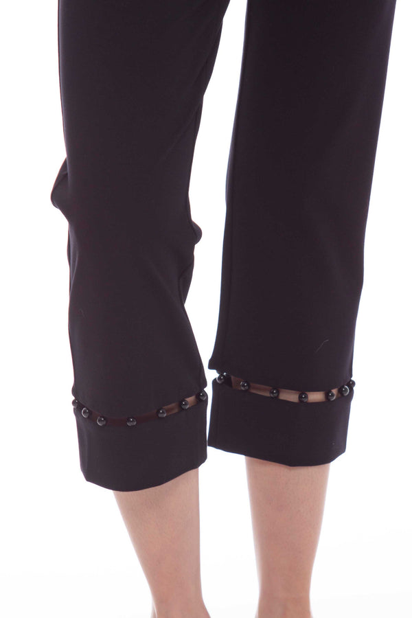 Viscose trousers with perforated bottom - Trousers ARAFEY