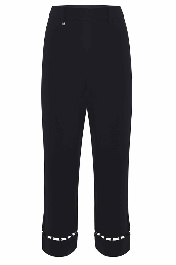Viscose trousers with perforated bottom - Trousers ARAFEY