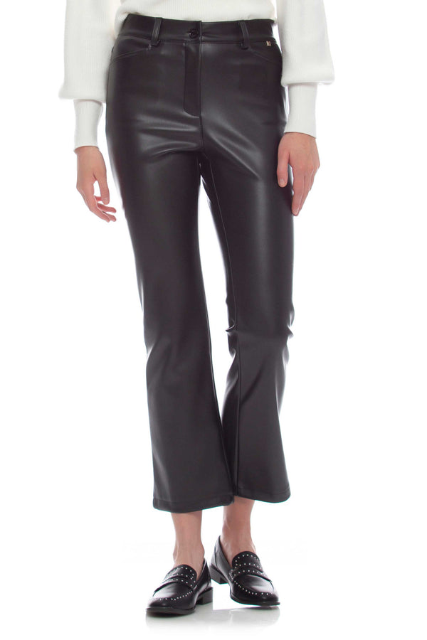 Faux leather bell-bottomed trousers - Trousers LANLANA
