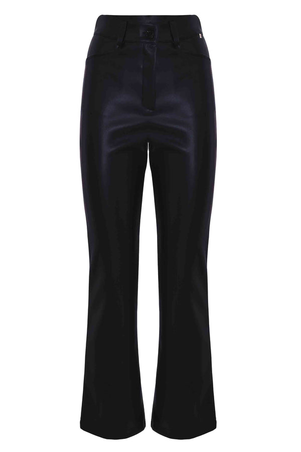 Faux leather bell-bottomed trousers - Trousers LANLANA