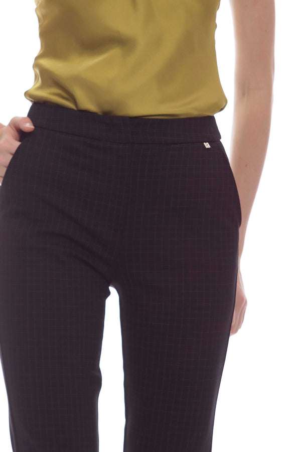 Pantaloni straight con fantasia a quadretti - Pantalone Fashion AILFEY
