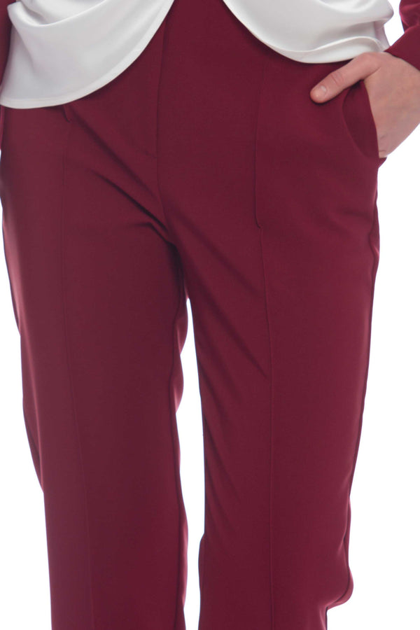Pantalon droit à nervures et fermeture dissimulée - Pantalon CLIO