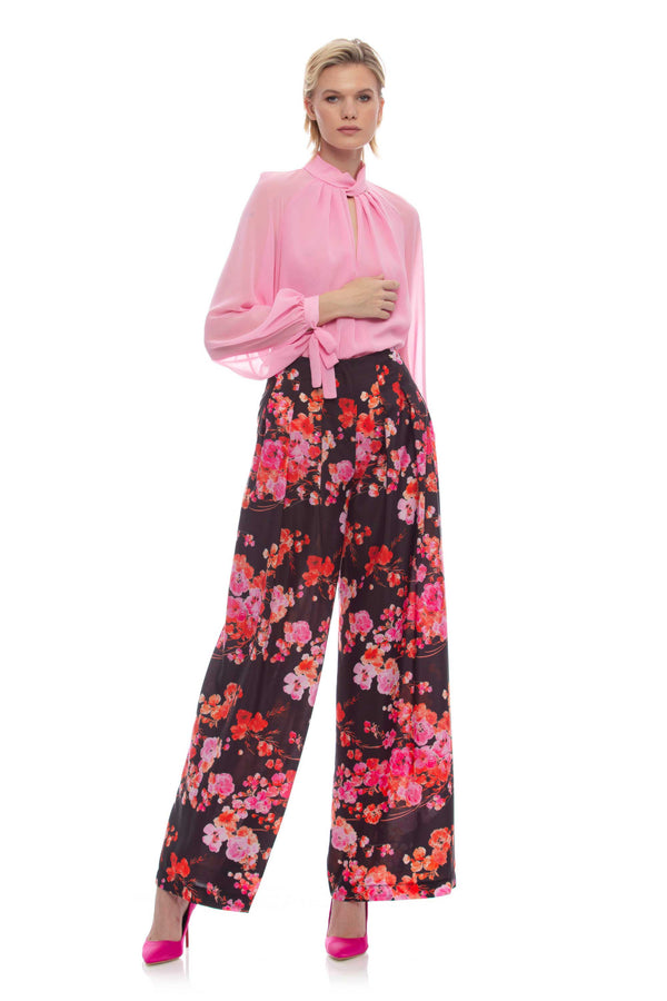 Floral palazzo trousers - Trousers CLAUDIE