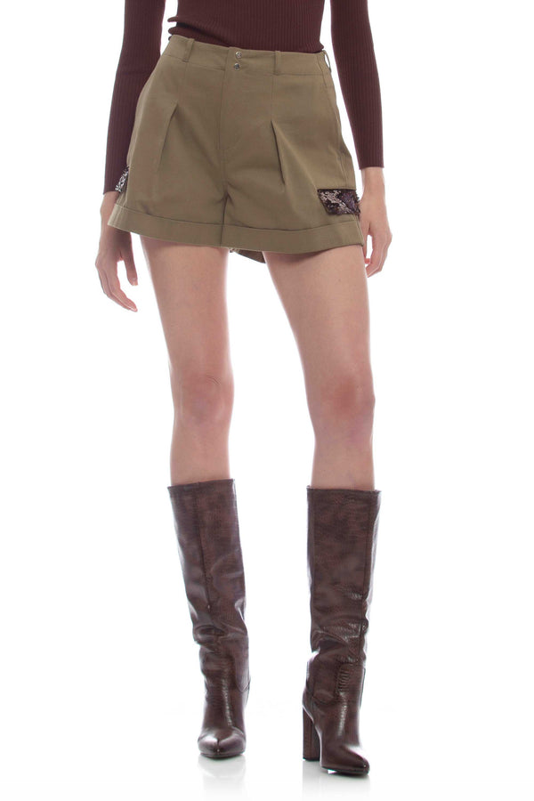 Safari-style shorts with pleats and buttons - Short AHRAD