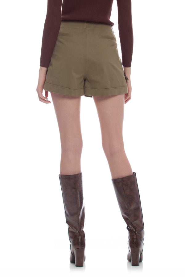Safari-style shorts with pleats and buttons - Short AHRAD
