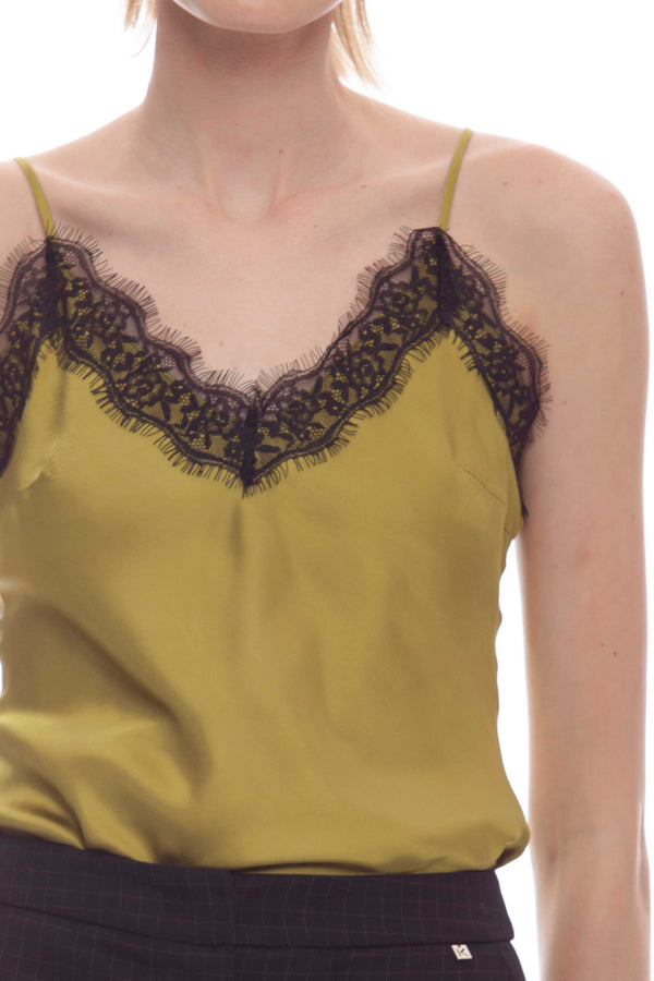 Elegant viscose top with lace insert - Top KANTICE