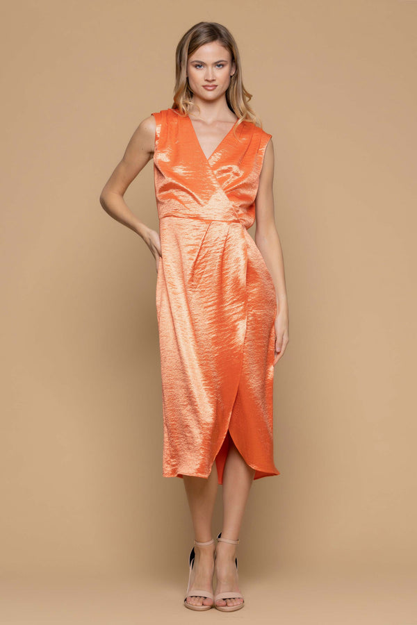 Pleated wrap midi dress - Dress JASMINE