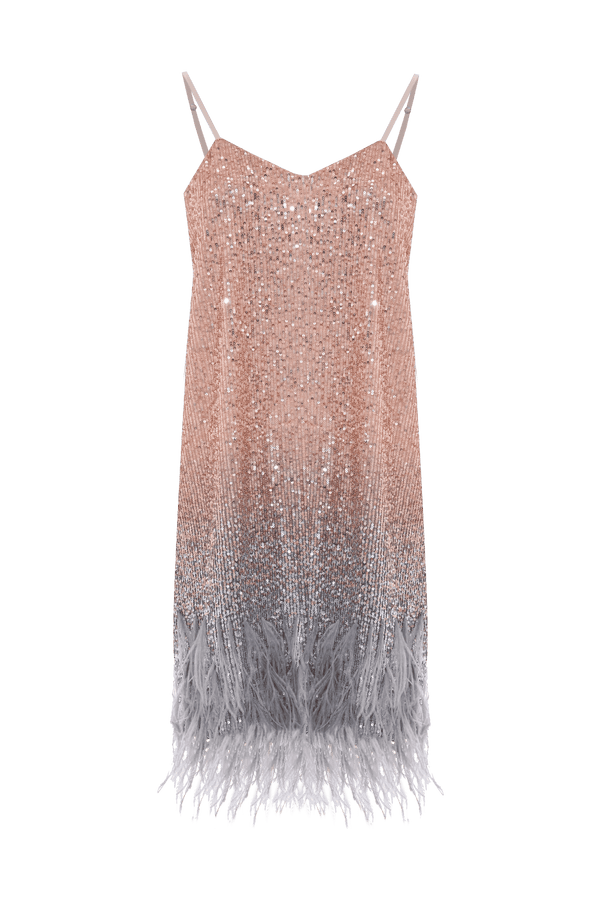Mini dress with sequins and feathers - Dress WITNEY
