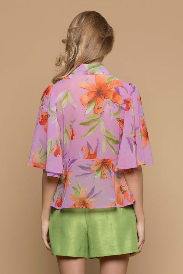 Elegante camisa con estampado floral - Camisa CLORINDA