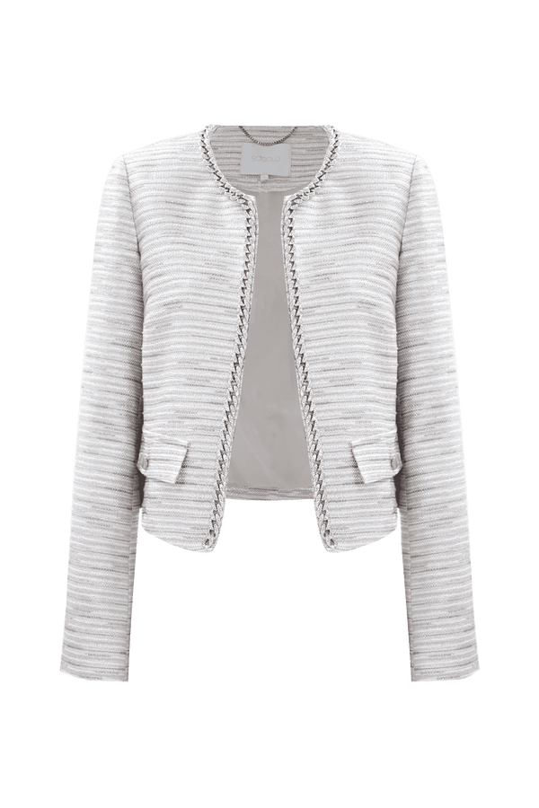 Short jacket with covered buttons and pockets - Jacket MARIA