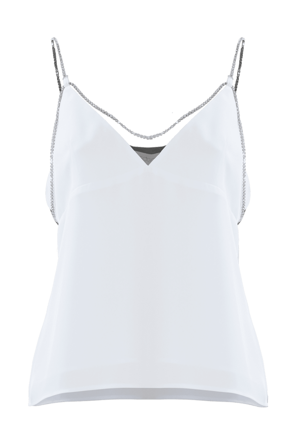 Flared top with rhinestone straps - Top ANAISA