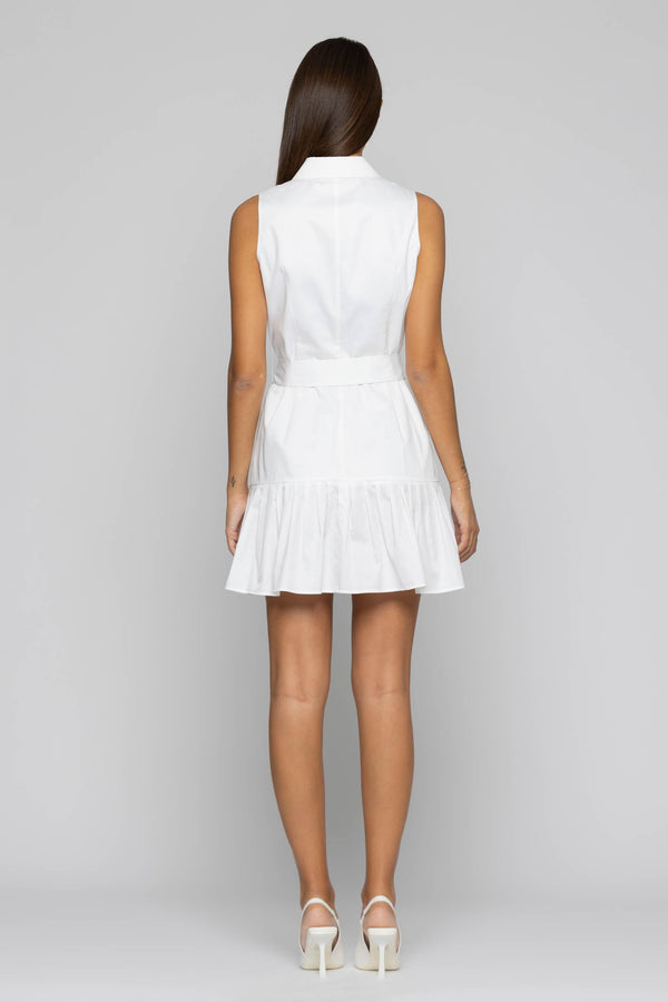 Belted dress with a flounce at the hem - Dress LOEREN