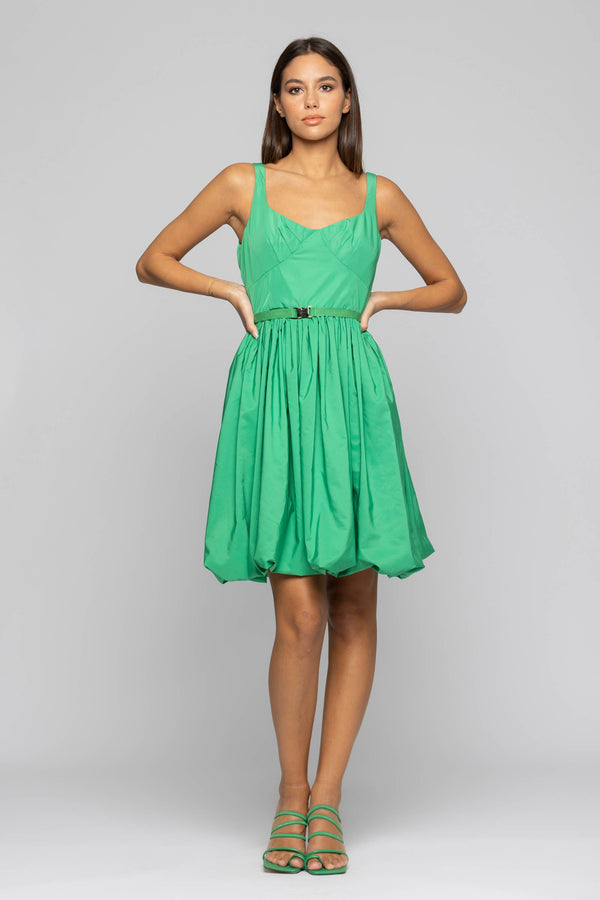 Dress with a gathered skirt and neckline - Dress MATHIS