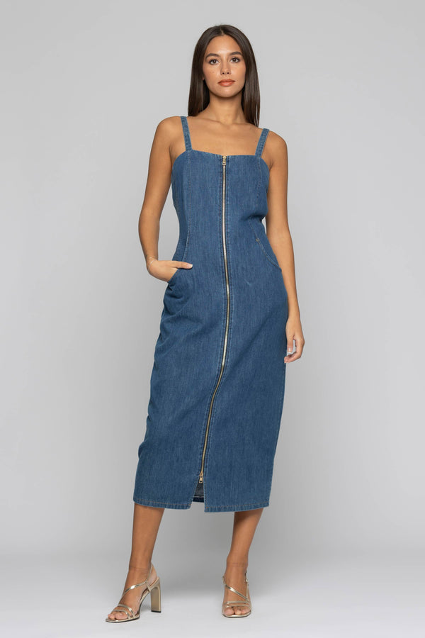 Long dress with a zip and pockets - Dress JASMI
