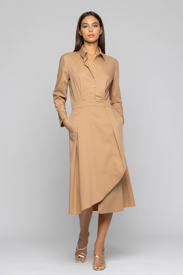 Dress with a shirt bodice and wrap skirt - Dress HABACO