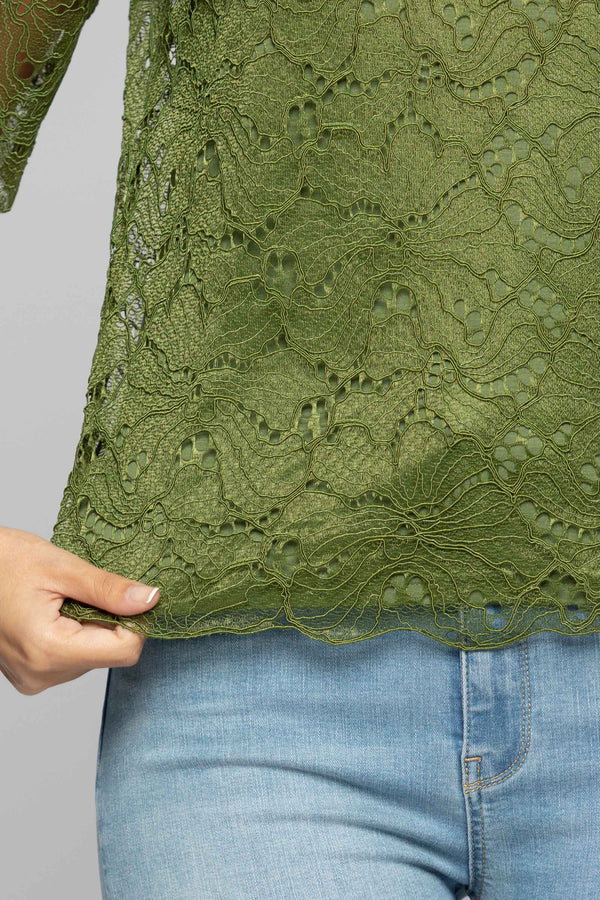 Blusa efecto de doble capa con encaje bordado - Blusa ADELINE