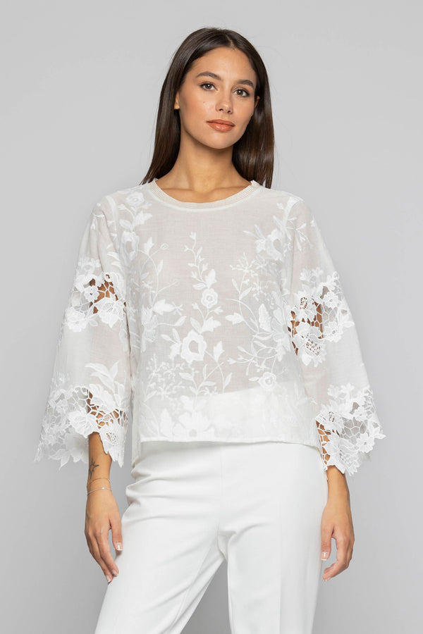 Layered-effect floral blouse - Blouse CALIEN
