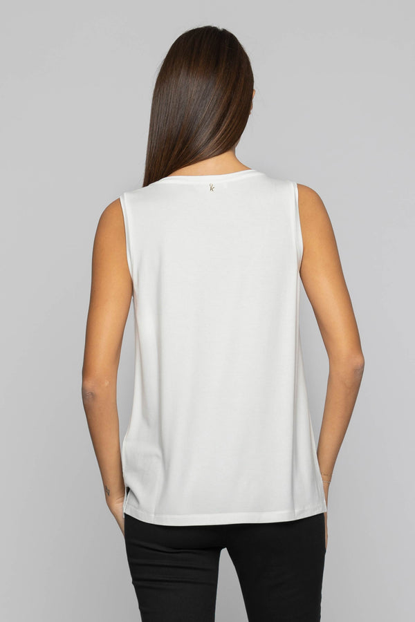 Camiseta sin mangas de viscosa con detalles brillantes - Camiseta UFEAN