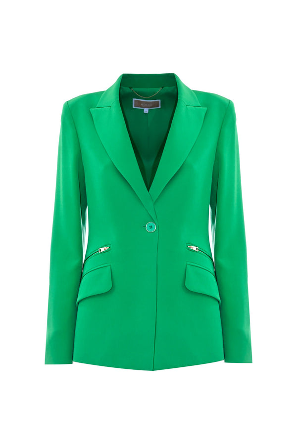 Elegant blazer with a button and pockets - Jacket CLUNETH