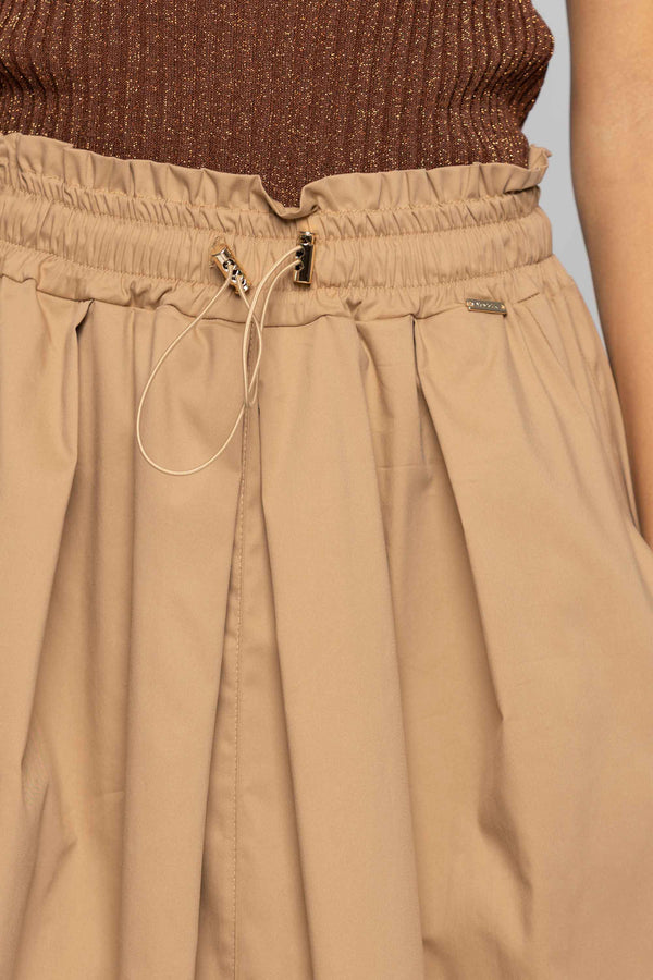 Falda midi con pliegues y cintura elástica - Falda HABELLA