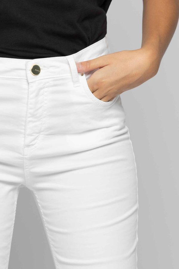 Pantaloni aderenti con passanti e bottone effetto specchio - Pantalone Color BACKUP