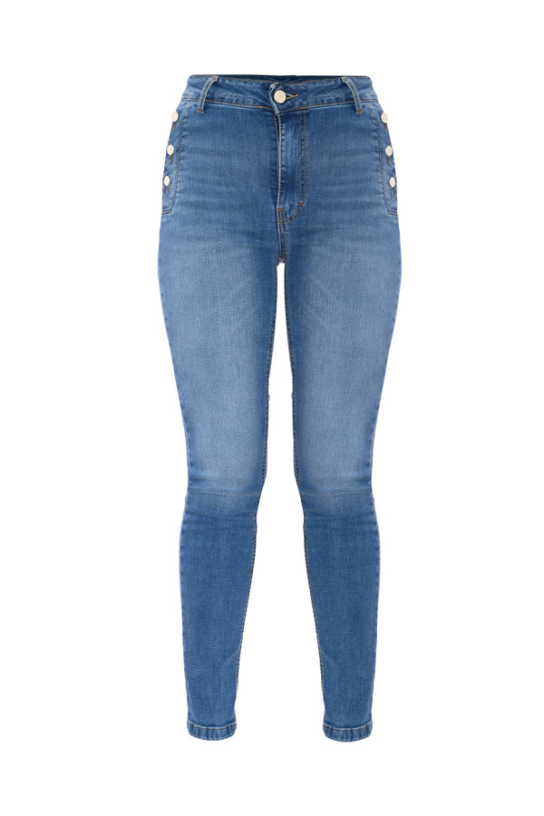 Skinny jeans with decorative buttons - Jeans COJA
