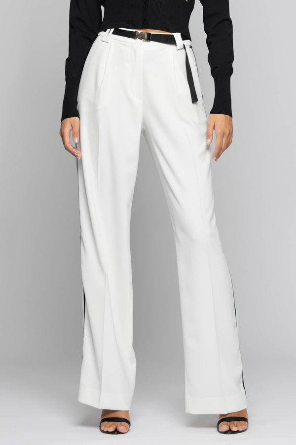 Elegante pantalón con pinzas y cinturón con hebilla - Pantalón BIPAL