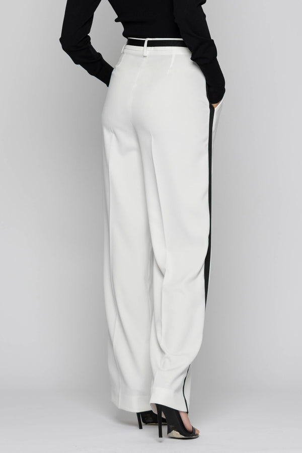Élégant pantalon plissé avec ceinture et boucle - Pantalon BIPAL